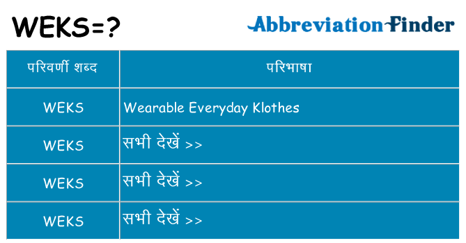 weks का क्या अर्थ है