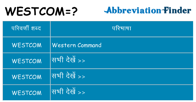 westcom का क्या अर्थ है