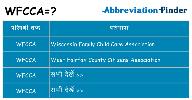 wfcca का क्या अर्थ है