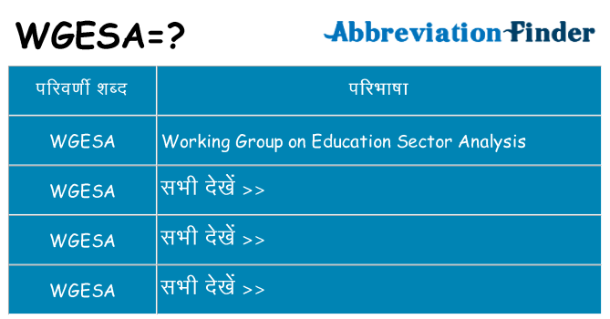 wgesa का क्या अर्थ है