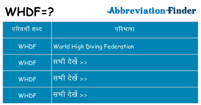 whdf का क्या अर्थ है