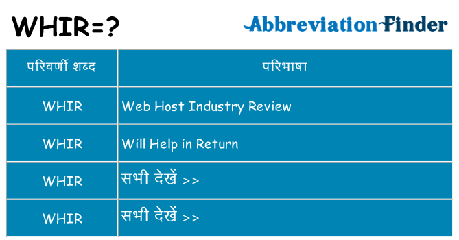 whir का क्या अर्थ है