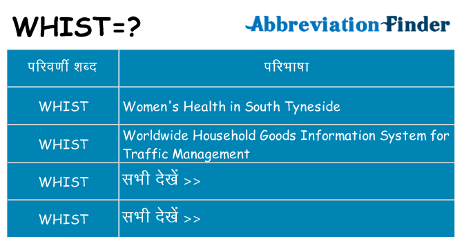 whist का क्या अर्थ है