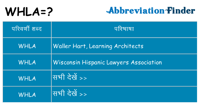 whla का क्या अर्थ है