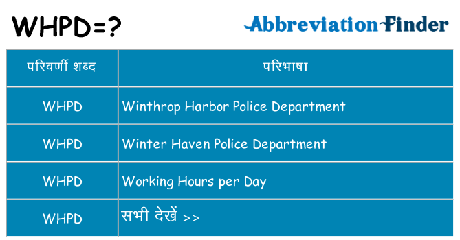 whpd का क्या अर्थ है