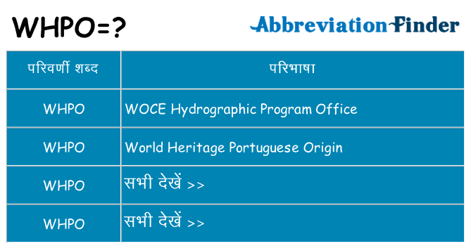 whpo का क्या अर्थ है