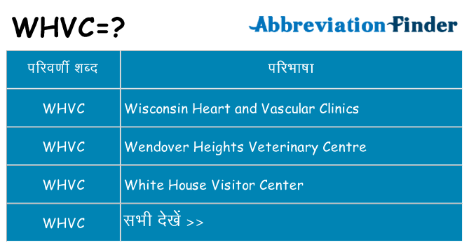 whvc का क्या अर्थ है