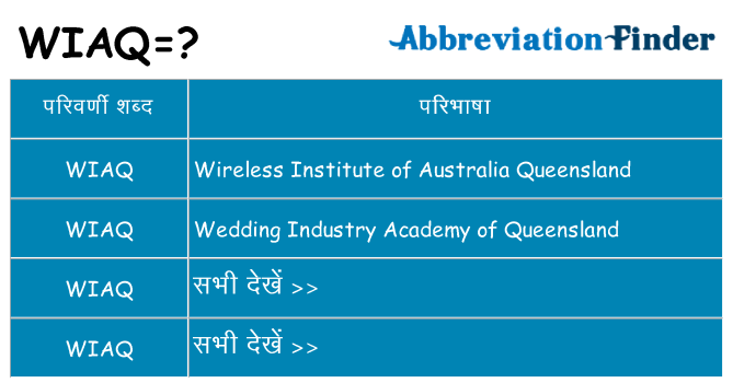 wiaq का क्या अर्थ है