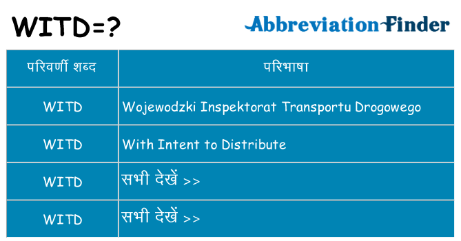witd का क्या अर्थ है