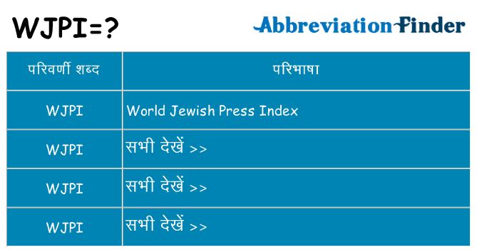 wjpi का क्या अर्थ है