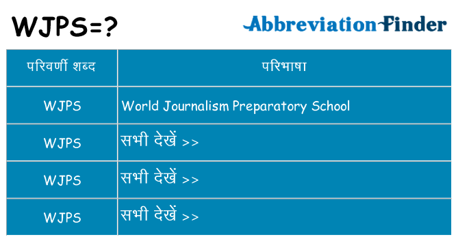 wjps का क्या अर्थ है
