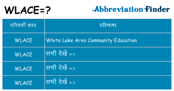 wlace का क्या अर्थ है