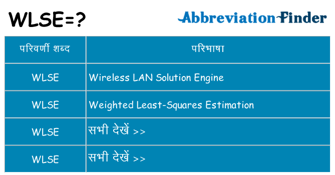 wlse का क्या अर्थ है