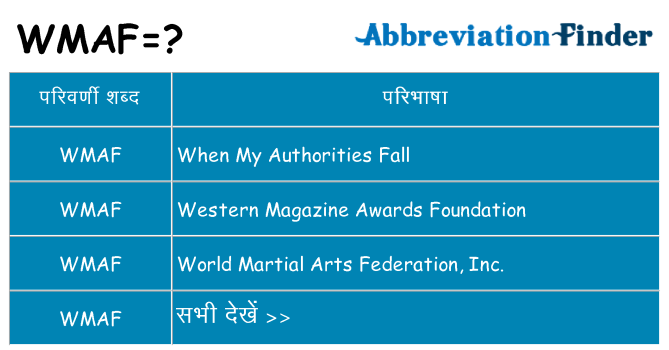 wmaf का क्या अर्थ है
