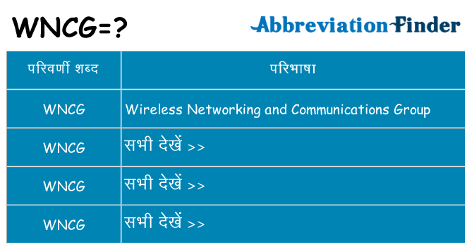 wncg का क्या अर्थ है