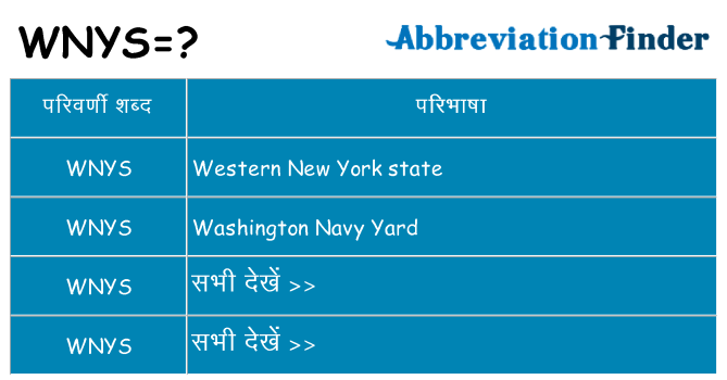 wnys का क्या अर्थ है
