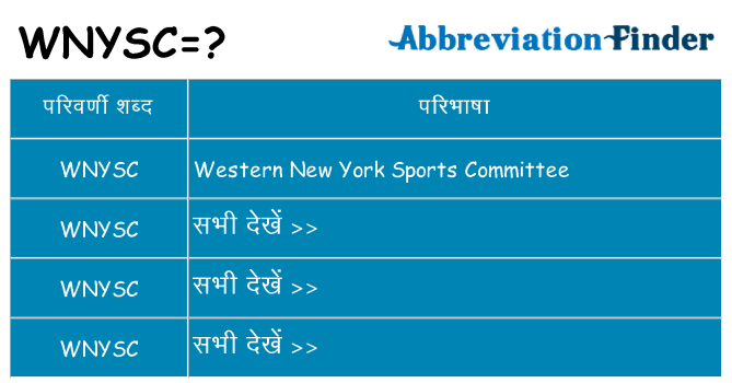 wnysc का क्या अर्थ है