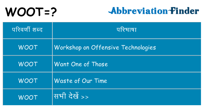 woot का क्या अर्थ है