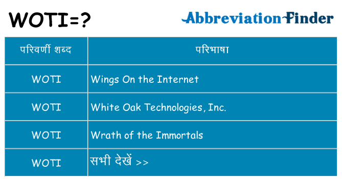 woti का क्या अर्थ है