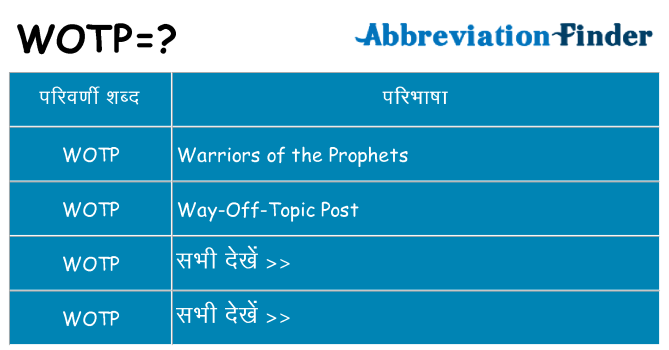 wotp का क्या अर्थ है
