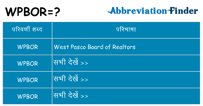 wpbor का क्या अर्थ है