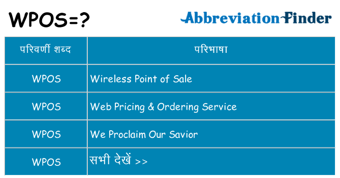 wpos का क्या अर्थ है