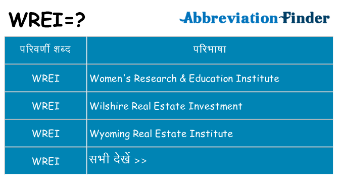 wrei का क्या अर्थ है