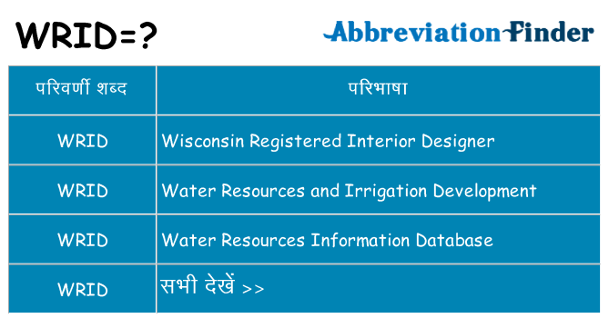 wrid का क्या अर्थ है