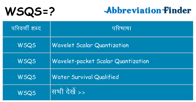 wsqs का क्या अर्थ है