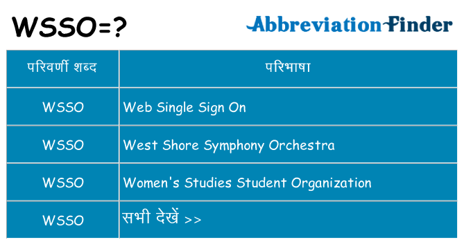 wsso का क्या अर्थ है