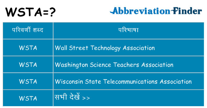 wsta का क्या अर्थ है