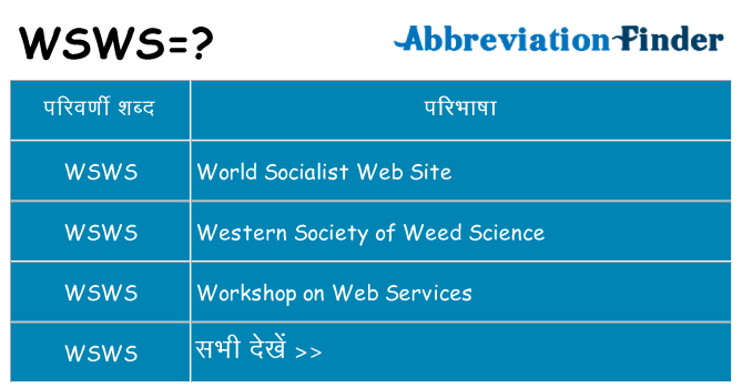 wsws का क्या अर्थ है