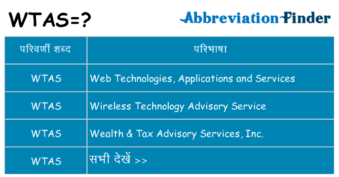 wtas का क्या अर्थ है
