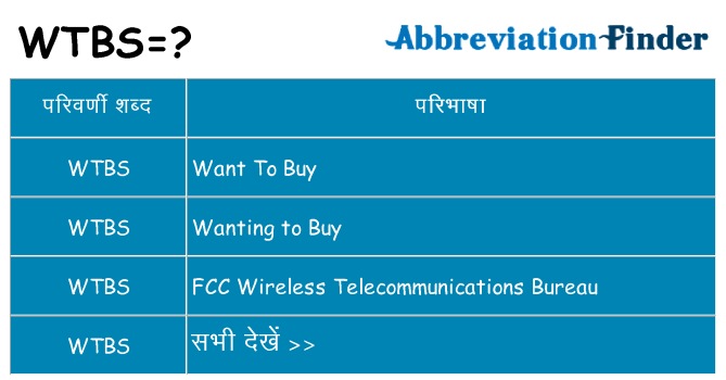 wtbs का क्या अर्थ है
