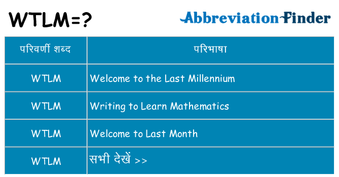 wtlm का क्या अर्थ है