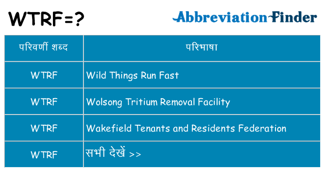 wtrf का क्या अर्थ है
