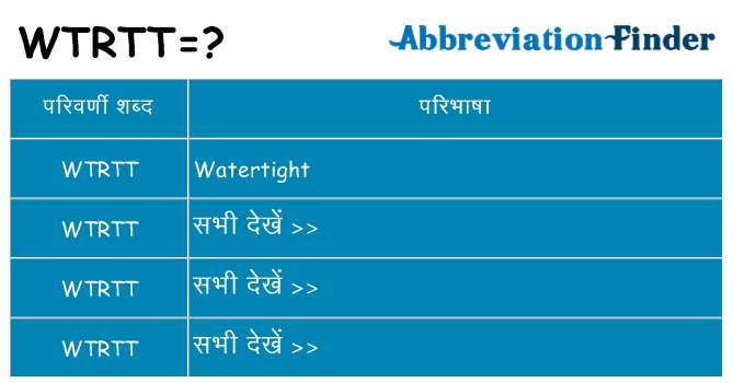 wtrtt का क्या अर्थ है