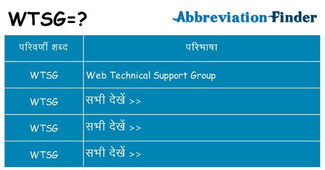 wtsg का क्या अर्थ है