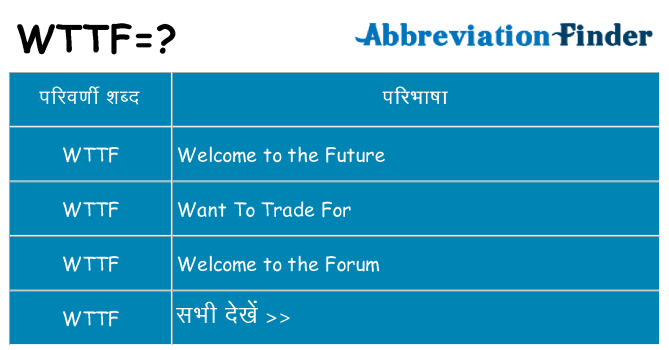 wttf का क्या अर्थ है