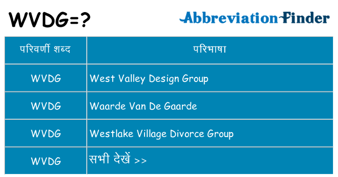 wvdg का क्या अर्थ है