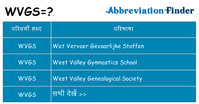 wvgs का क्या अर्थ है