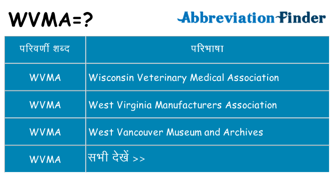 wvma का क्या अर्थ है