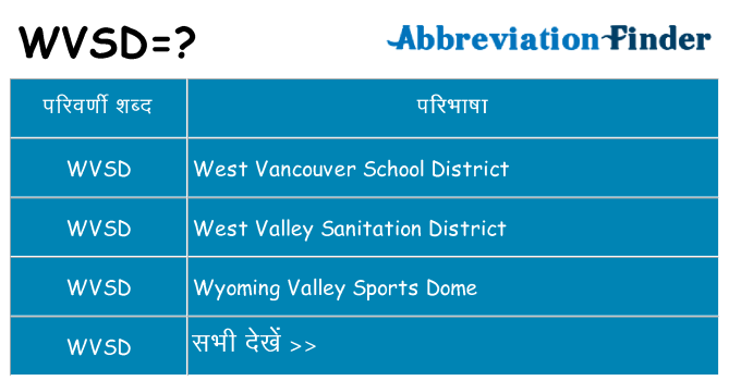 wvsd का क्या अर्थ है