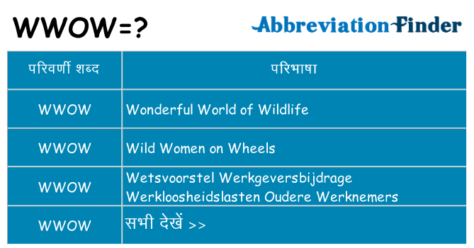 wwow का क्या अर्थ है