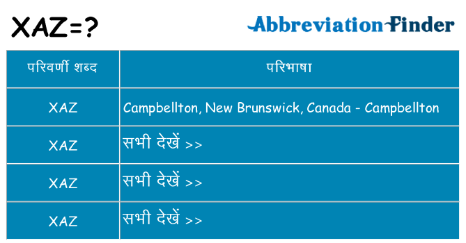 xaz का क्या अर्थ है