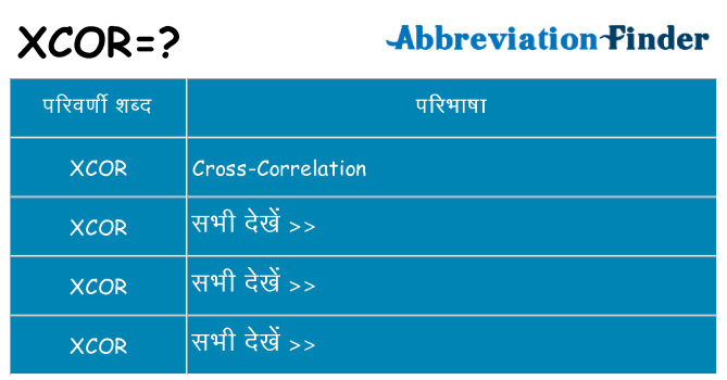 xcor का क्या अर्थ है