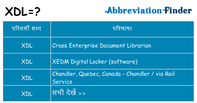 xdl का क्या अर्थ है