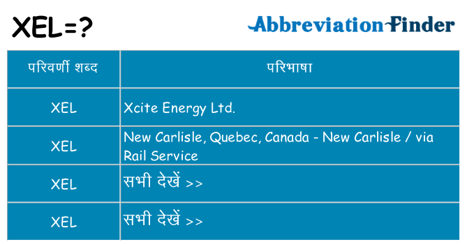 xel का क्या अर्थ है
