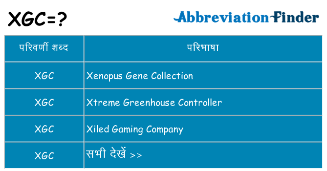 xgc का क्या अर्थ है