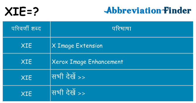 xie का क्या अर्थ है